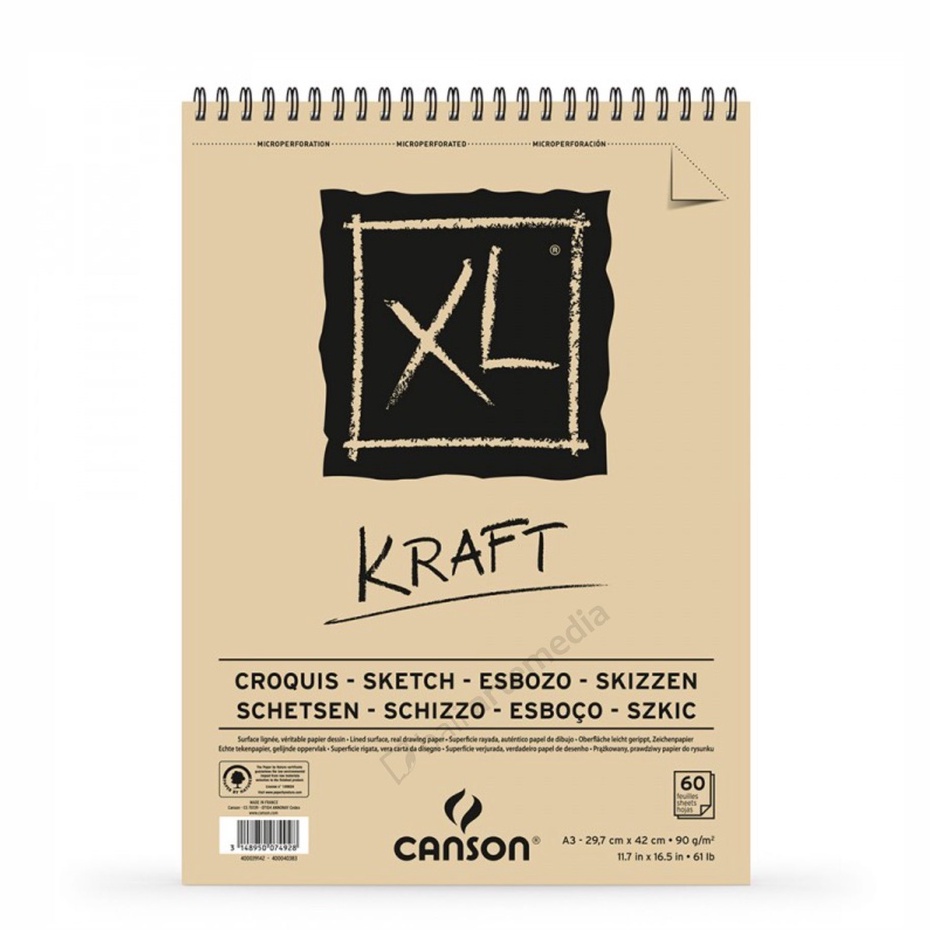 Canson XL Kraft A3 90gsm 60 Sheets