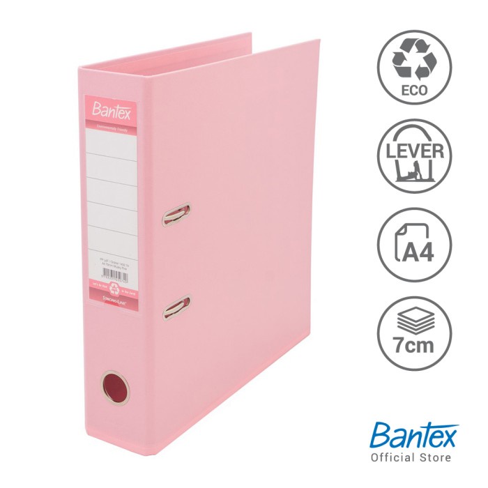 

BERMUTU Bantex Lever Arch File Ordner Plastic A4 7cm Musky Pink #1450 74 Code 5295