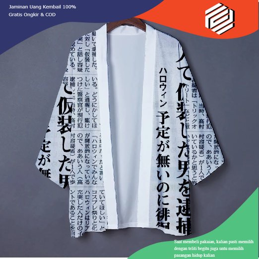 baju kimono wanita pria jepang cardigan fashion unisex outer