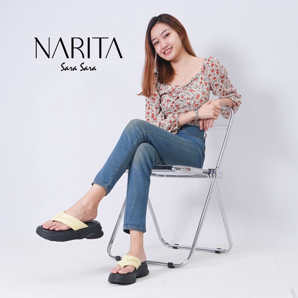 Sara Sara NARITA Sandal Wedges Wanita sandal platform wanita sandal jepit empuk terbaru