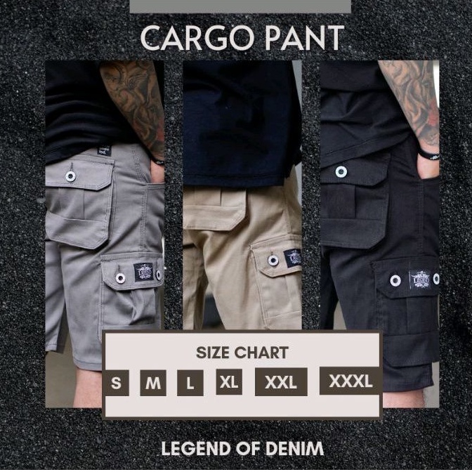 Legend Of Denim Dayrie Original celana cargo pendek pria celana cargo warna mocca LOD seri 4005