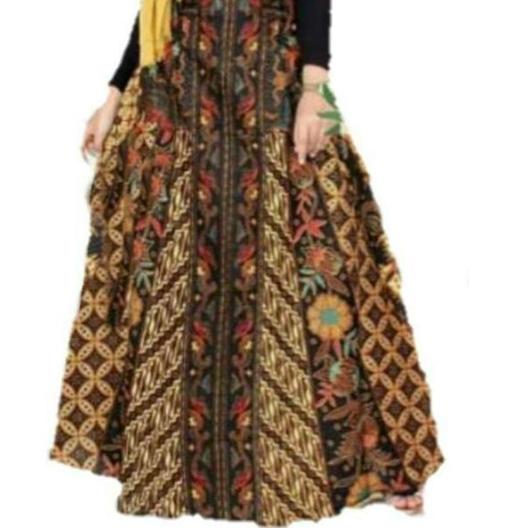 "TGL.21De22ᵀ" Rok Sogan Sinaran Batik Klok Bawahan Flareskirt Ethnic Vintage Motif Sogan Classic Pan