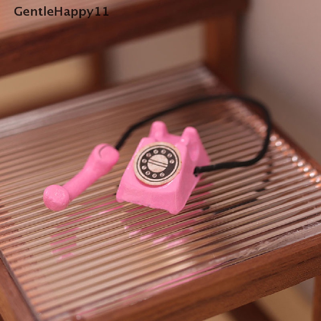 GentleHappy Dollhouse Miniture Simulation Retro Telephone Model Home Furniture Decoration Accessories For Kids Toys Gift id