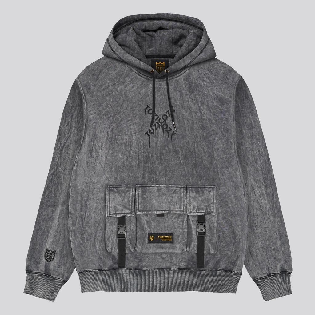 Jual Tozicozy Oliver Hoodie Pria Warna Abu Tua Bahan Cotton Fleece