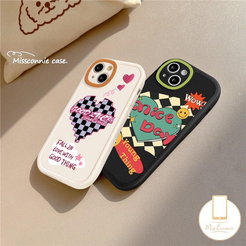 Couple Smile Love Hati Papan Catur Soft Case Untuk Samsung A04 A03s A32 A22 A73 A04s A50s A30s A12 A23 A50 A53 A14 A13 A21s A52s A33 A11 A20s A72 A03 A52 A02s A31 A10s A20 A71 A51