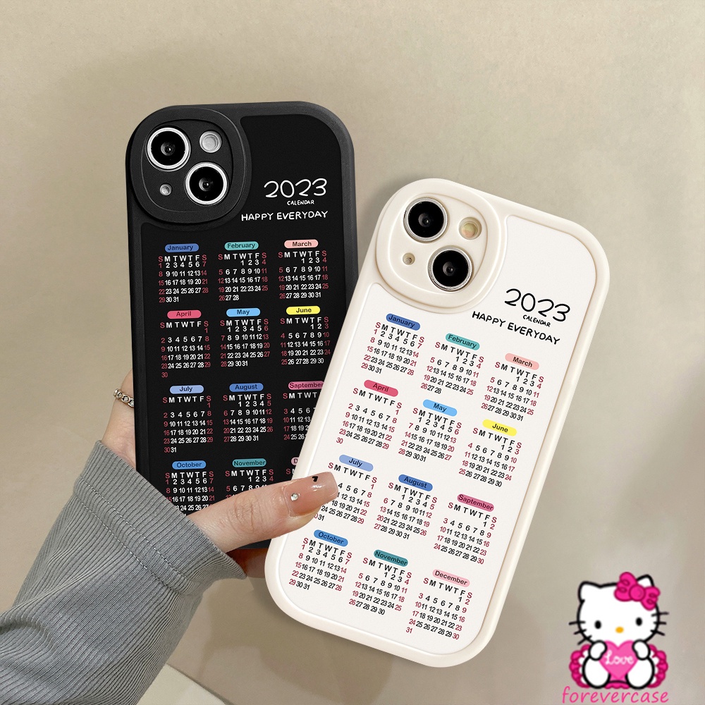 2023kalender Case Samsung A04s A51 A04 A50S A13 A03 A23 A53 A73 A21S A10S A12 A22 A31 A33 A52S A32 A52 A50 A03S A11 A20S A71 A72 A30S Couple Putih Antik Tpu Soft Cover