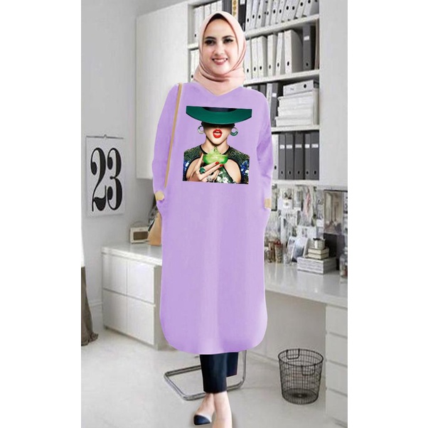 Tunik wanita DTF CEWEK GELAS/ tunik murah / tunik kekinian / tunik panjang / tunik import / tunik jumbo