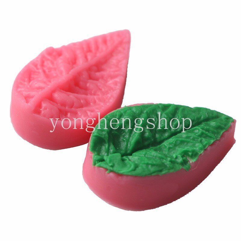 2pcs /set Kelopak Bunga Bentuk Daun Fondant Silikon Dekorasi Kue Cetakan 3D Sabun Cetakan Coklat DIY Baking Tools