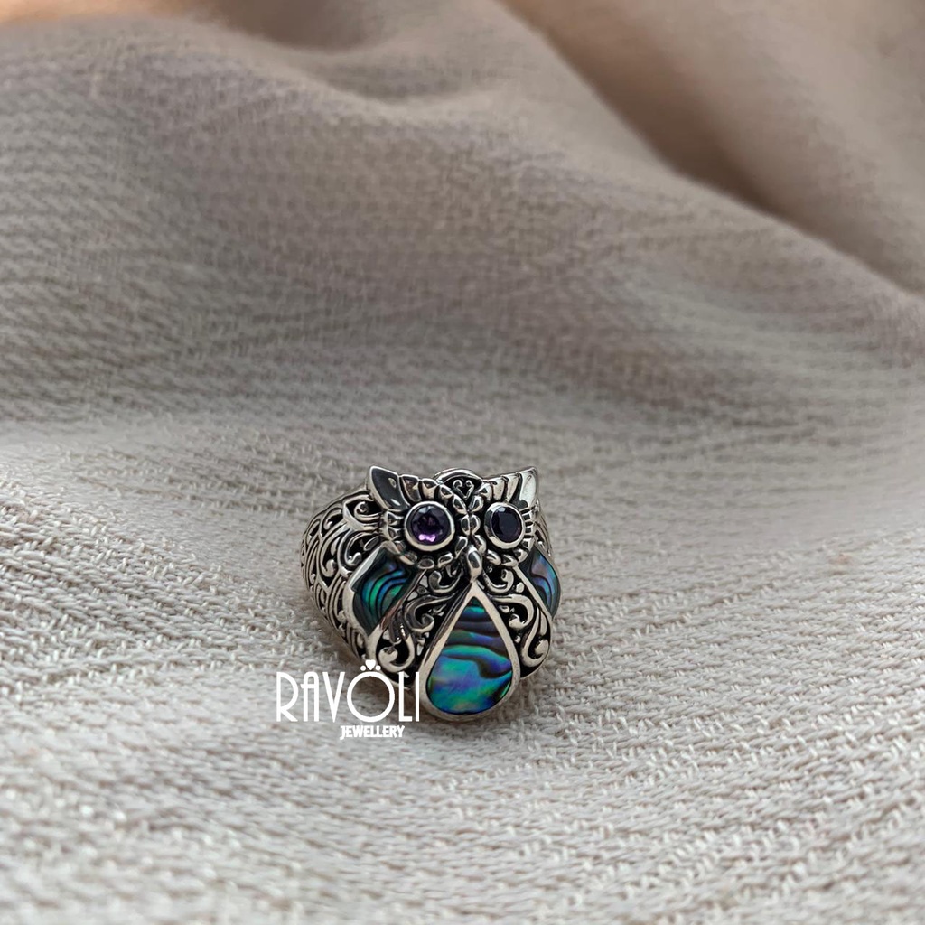 [RAVOLI JEWELLERY] Silver 925 Owl Ring - Cincin Silver 925 Bali ORI