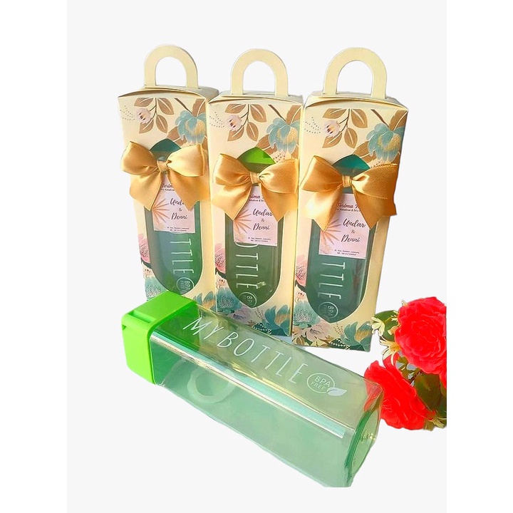 

Box botol souvenir uk 7x7x21 Yellow Green Ivory