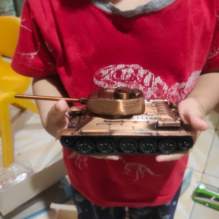 diecast miniatur tank t34 tempur perang army militer tni bahan besi