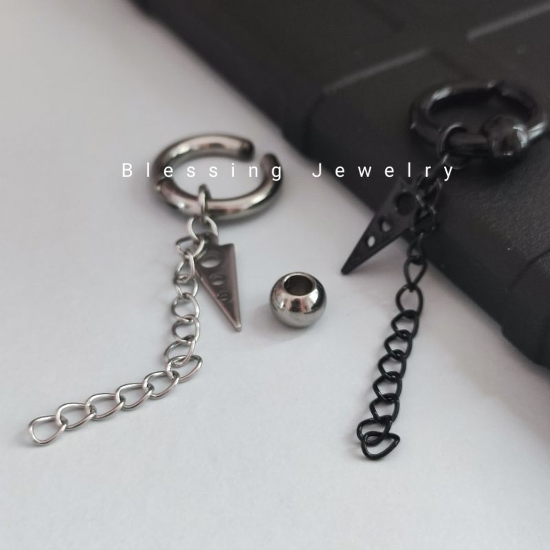 Satu Buah Anting Fashion Trendi Korea Metal Terbaru Titanium