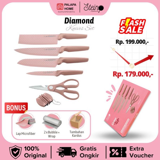Sale Stain Cookware Pisau Set Diamond Knives Piso Steincookware Original Termurah
