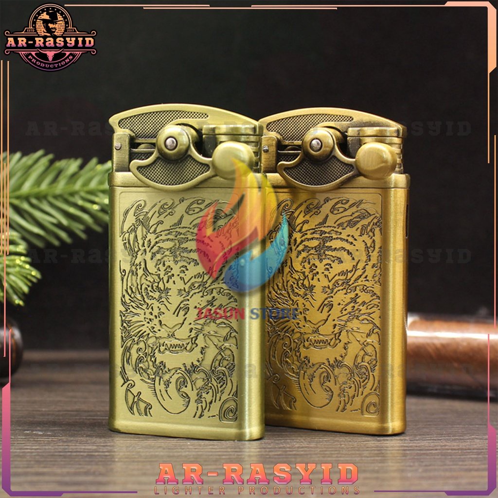 BISA COD! Korek Api Las Gas Gold Rocker lighter HP 140-8