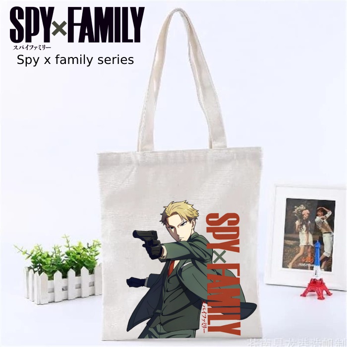 Totebag Anime Spy x family anya yor loid Tote bag premium Totebag zipper totebag velcro