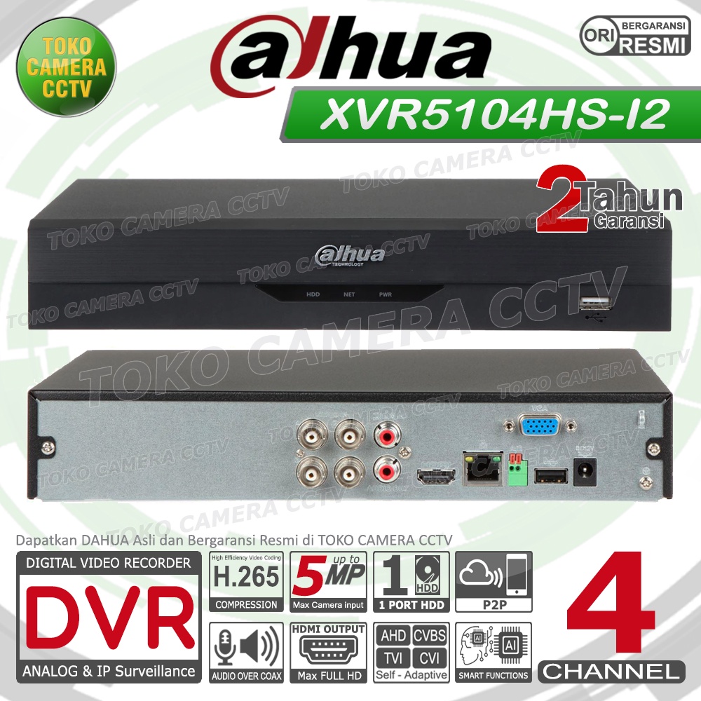 PAKET CCTV DAHUA 5MP AUDIO 4 CHANNEL 2 KAMERA