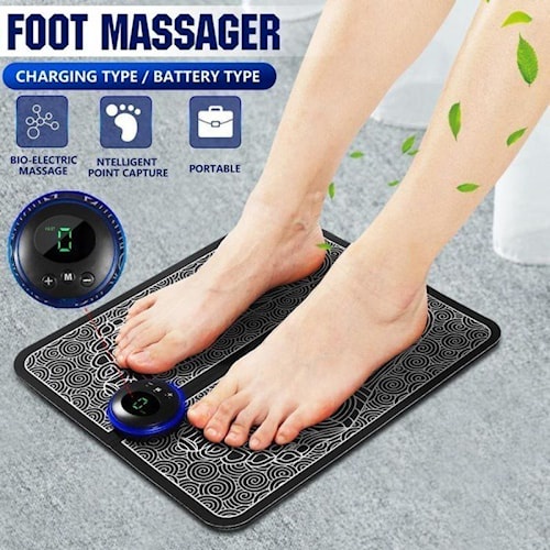 Pemijat Kaki Elektrik USB Cas 6 Mode - EMS Foot Massager Mat USB