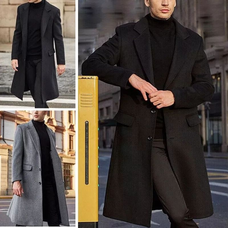 [BIG SIZE]  PREMIUM  Jas blazer jubah panjang pria/long coat pria/katun flecee jaket jubah pria keren