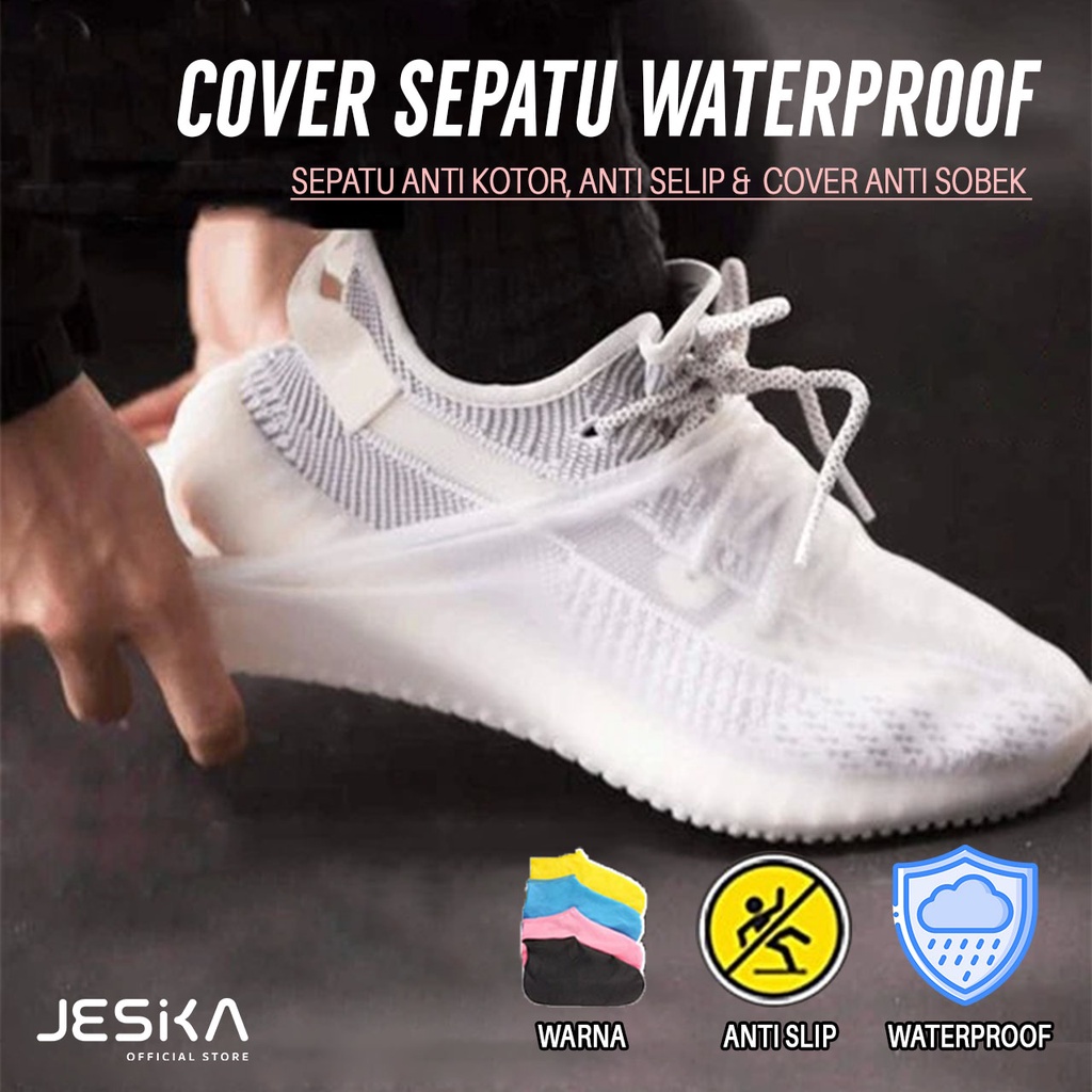 Cover sepatu boot shoes cover rain anti air karet elastis latex silikon waterproof winter anti hujan jumbo travel sarung pelindung sepatu