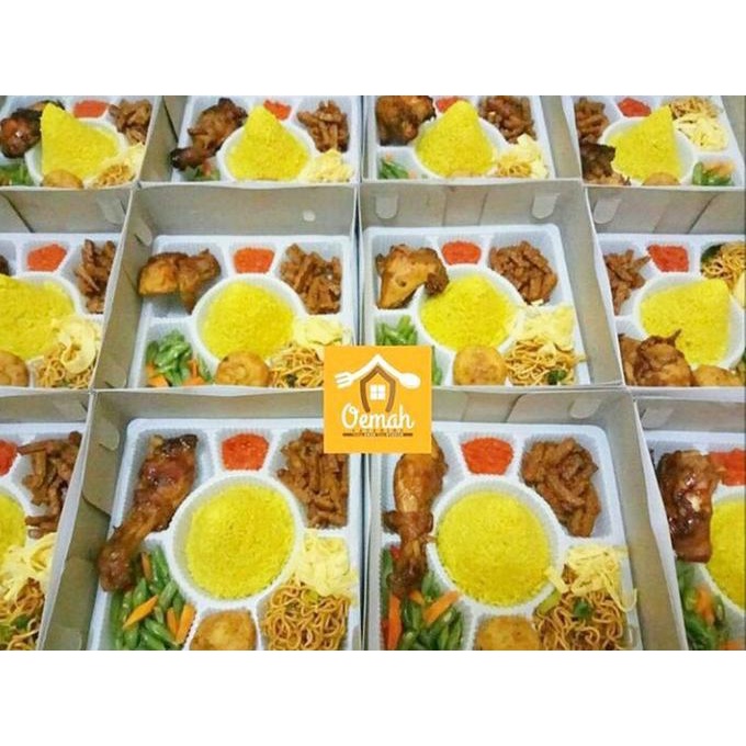 1Set Box Nasi + Mika Nasi Sekat 7 Harga Grosir/ Box Tumpeng/Dus Nasi
