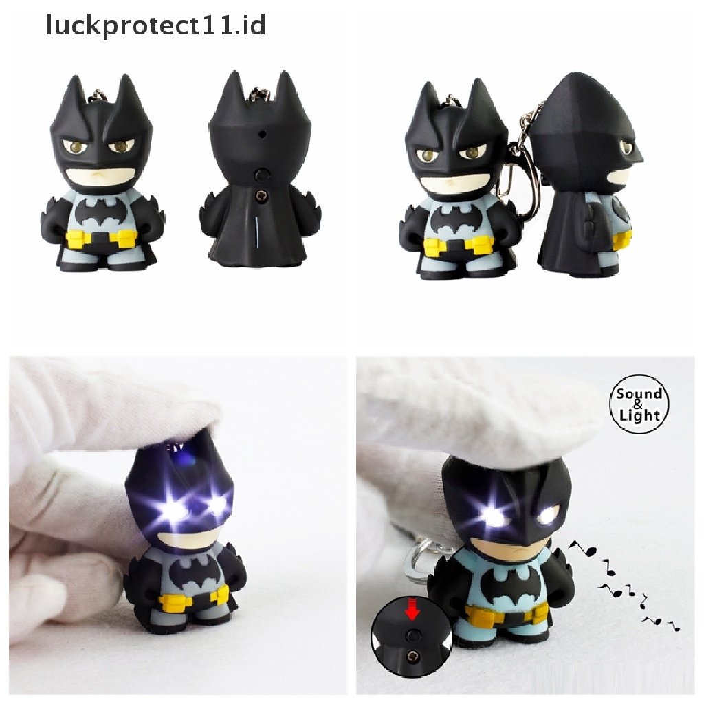 /Fashion Hot// Fashion// New arrive Batman keychain Gantungan Kunci Led Dengan Suara Senter Keren keyrings.