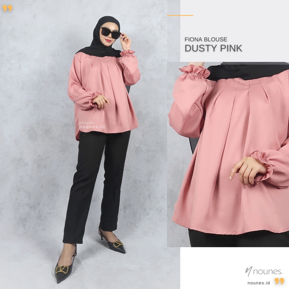 Nounes Fiona Pleated Plain Blouse LD 115