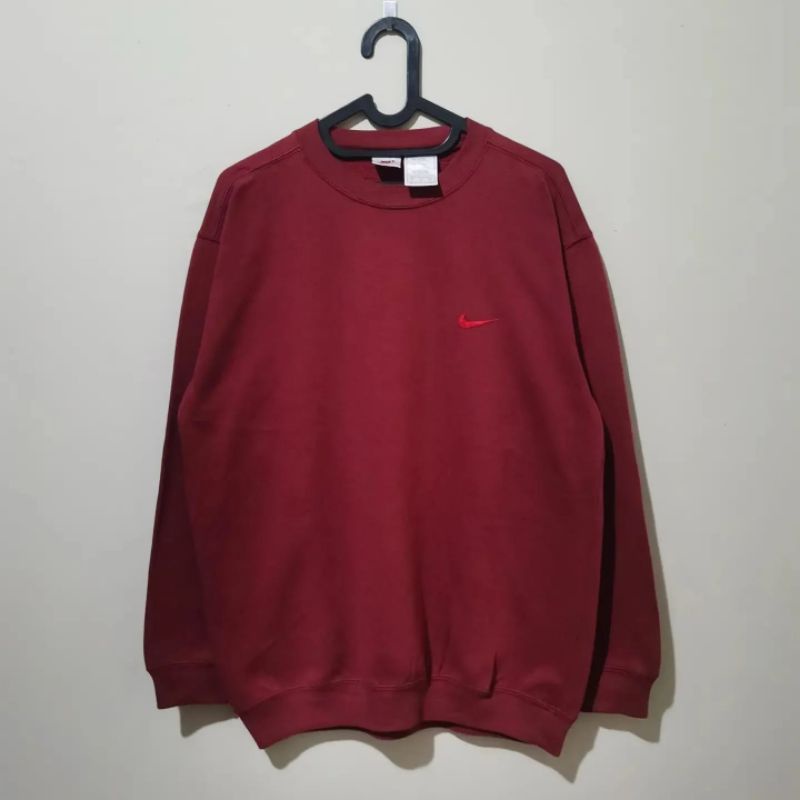 Crewneck Nike Maroon Vintage 90s