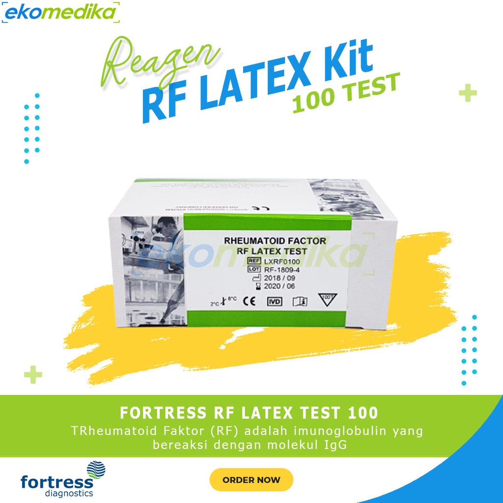 FORTRESS RF Latex 100 Test - Reagen RF Latex 50 test Fortress Diagnostics Rheumatoid Faktor Test