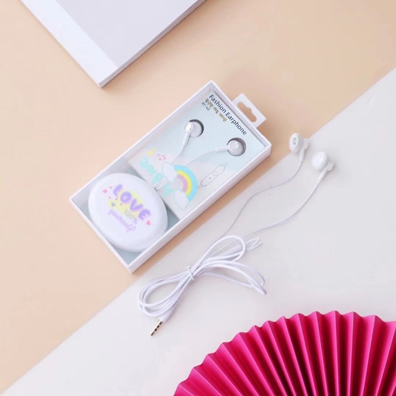 [ XY 40 ] Headset Earphone Karakter model  Fashion style SERI XY 40 / Earphone+ Wadah Earphone Lucu Unik Imut SWEET