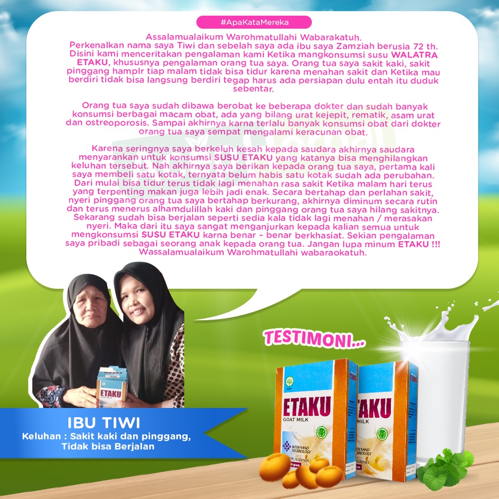Peninggi Badan Suplemen Peninggi Badan Vitamin Peninggi Badan Obat Peninggi Badan Susu Walatra Etaku Susu Kambing Etawa Asli Original Goat Milk Terlaris