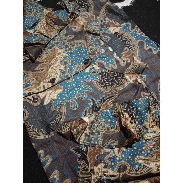 Baju batik wanita modern Batik wanita kancing depan Blouse batik Gelombang Cinta