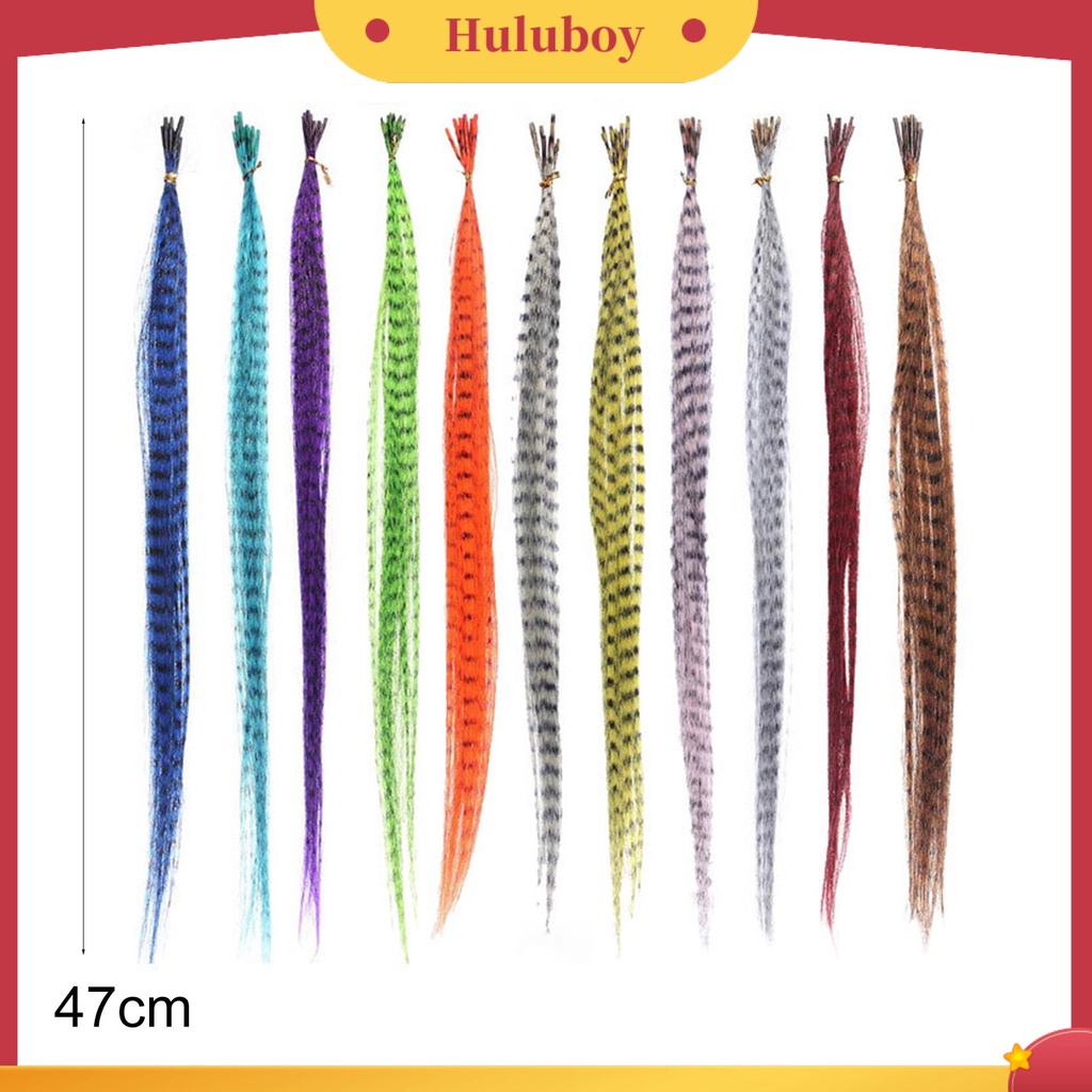1 Set Bulu Rambut Extensions Dengan Crochet Hook Ringan Warna-Warni Untuk Rumah