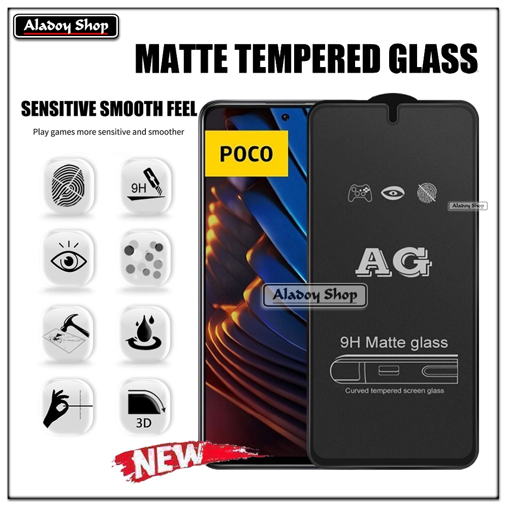 Paket 3IN1 Tempered Glass Layar Matte Anti Glare XIAOMI POCO X3 GT Free Tempered Glass Camera dan Skin Carbon