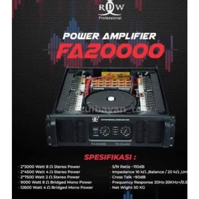Power Amplifier Rdw Profesional Fa20000 Fa 20000 Original #Original