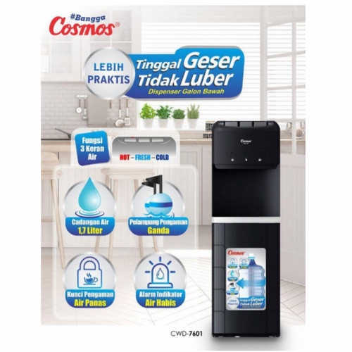 DISPENSER GALON BAWAH COSMOS CWD-7601 CWD7601 CWD 7601 HOT FRESH COLD