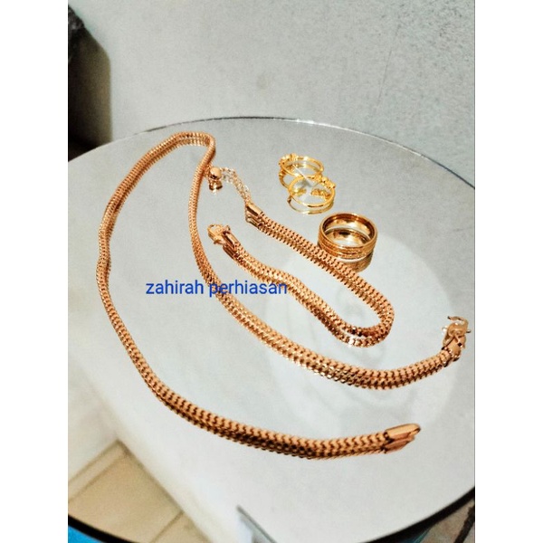 set Milano emas 24K perhiasan wanita trend masa kini 4444