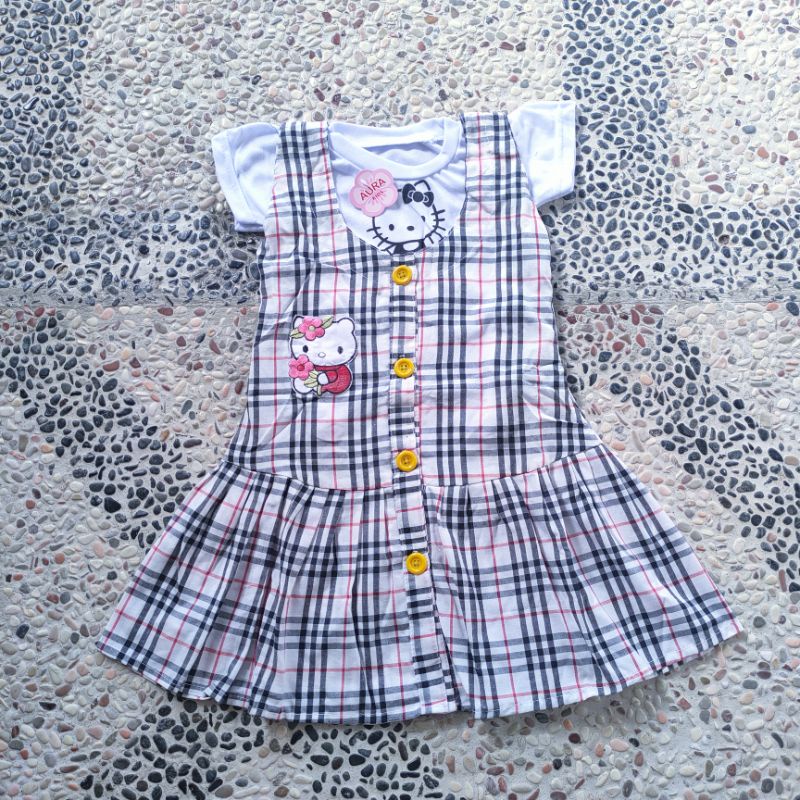 Overall 2 3 tahun outer anak cewek kodokan baju putih anak perempuan viral unik ( overall Fazako )