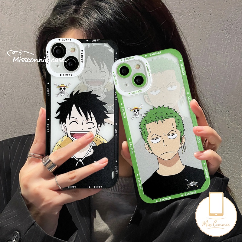 Casing Shockproof Kompatibel Untuk iPhone 7Plus 8Plus 11 14 13 12 Pro Max XR X XS Max 6 6s 8 7 Plus SE 2020 Kartun Anime One Piece Luffy Zoro Soft TPU Angel Eyes Cover