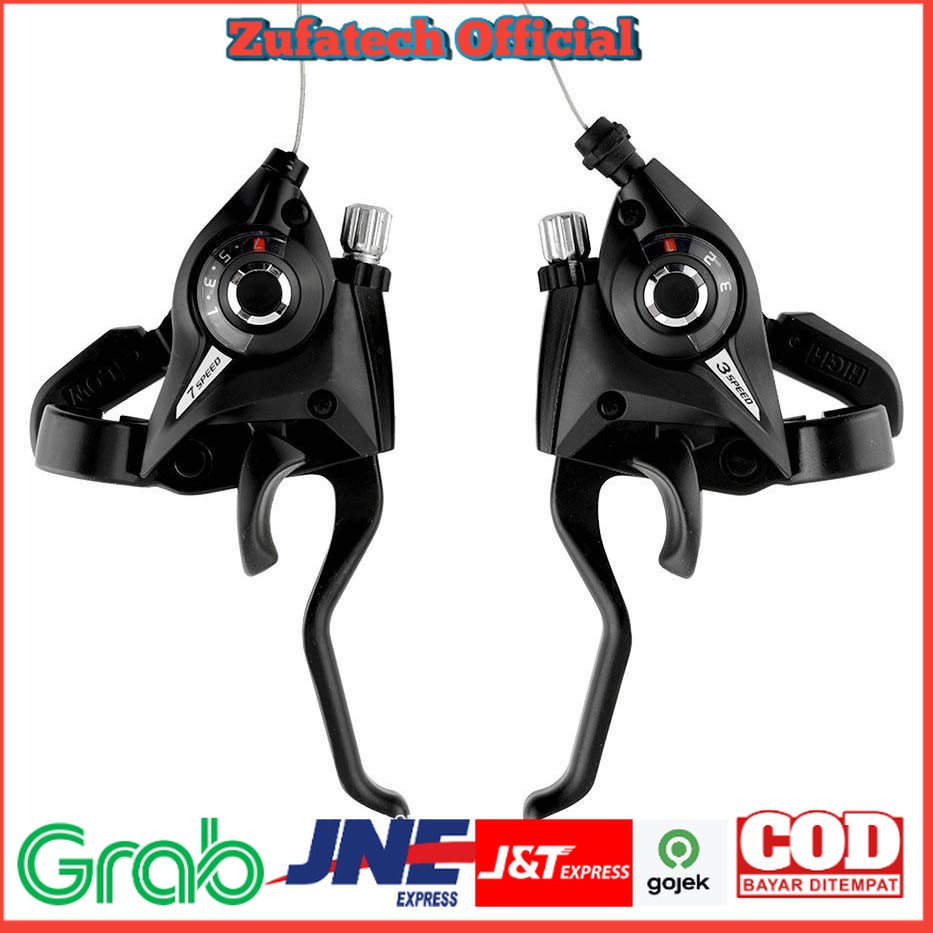 Shimona Speed Shifter Handle Brake Rem Sepeda 7 Speed 2 PCS - Black