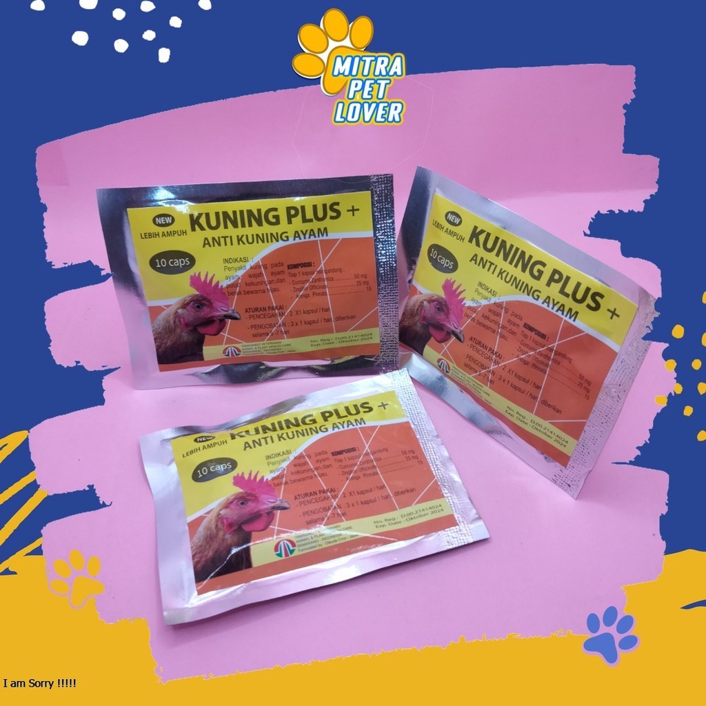 ANTI SAKIT KUNING PADA AYAM - KUNING PLUS CAPSULE - 10 CAPSUL - MENGOBATI AYAM PUCAT KEKUNINGAN OBATI LEMAS SAKIT - MURAH ASLI GARANSI KUALITAS ORIGINAL - PET ANIMAL KAPSUL &amp; VETERINARY TAMASINDO OBAT KESEHATAN &amp;  VITAMIN TERNAK HEWAN  MITRAPETLOVER