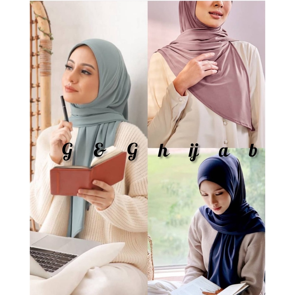 Hijab Segitiga Instan | Hijab Instan Segitiga Soft Ped Jersey Premium | Jilbab Malay Segitiga Instan