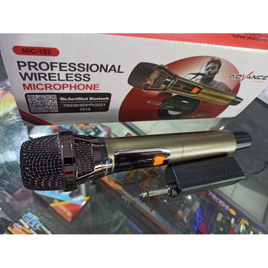 Mic Wireless Single Profesional Microphone advance 102 Tanpa Kabel