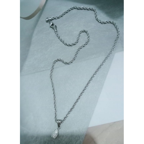 Kalung titanium wanita model liontin labu gold/silver