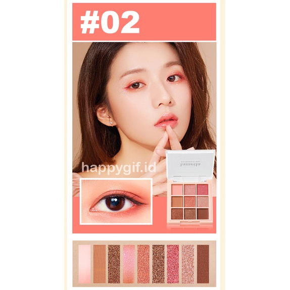 LAMEILA New Eyeshadow 9 Colors Pallete Waterproof Free Kuas LA209 5194