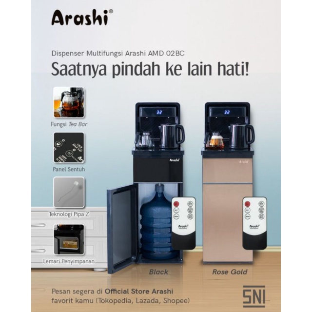 Dispenser galon bawah Arashi AMD 01 / Arashi AMD 02 Hot and Cold