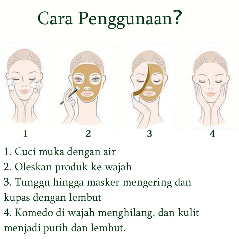 Masker penghilang komedo Pembersih komedo MEMBANDEL,KULIT KASAR,FLEK HITAM,BEKAS JERAWAT,Pori2 besar MENCERAHKAN KULIT