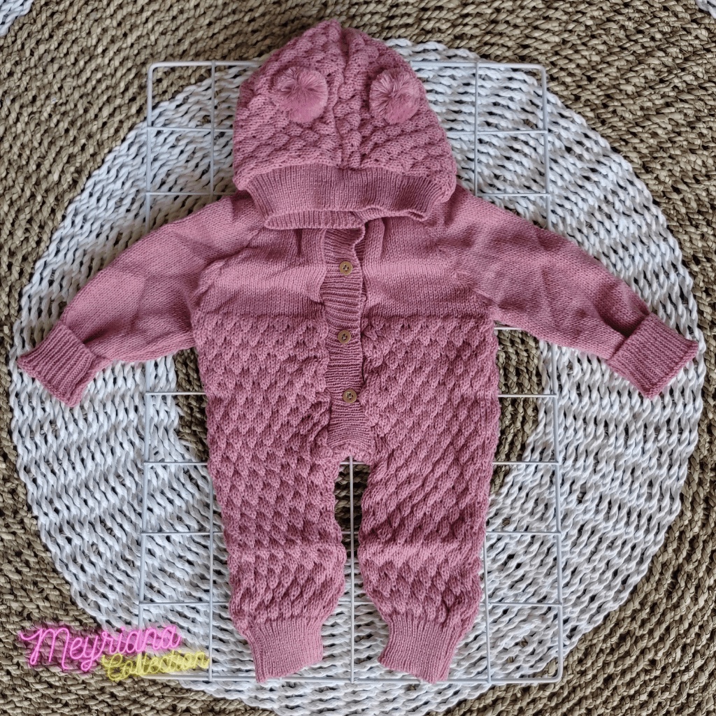 Rajut Halus Lembut Bodysuit Balita Lucu Imut Perempuan Laki-laki Rajut Bayi Setelan Anak Usia 0-8 Bulan Jumper Bayi