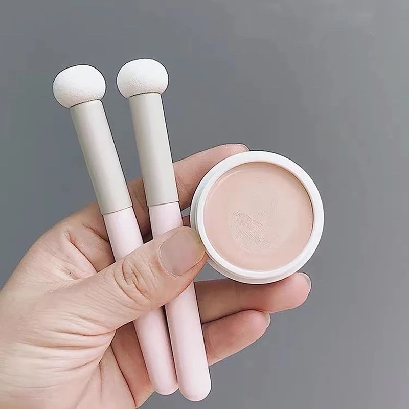 Small Mushroom Concealer Brush For Spots Acne Marks Dark Circles Soft Sponge Powder Puff Wet &amp; Dry Use Contour Makeup Brushes