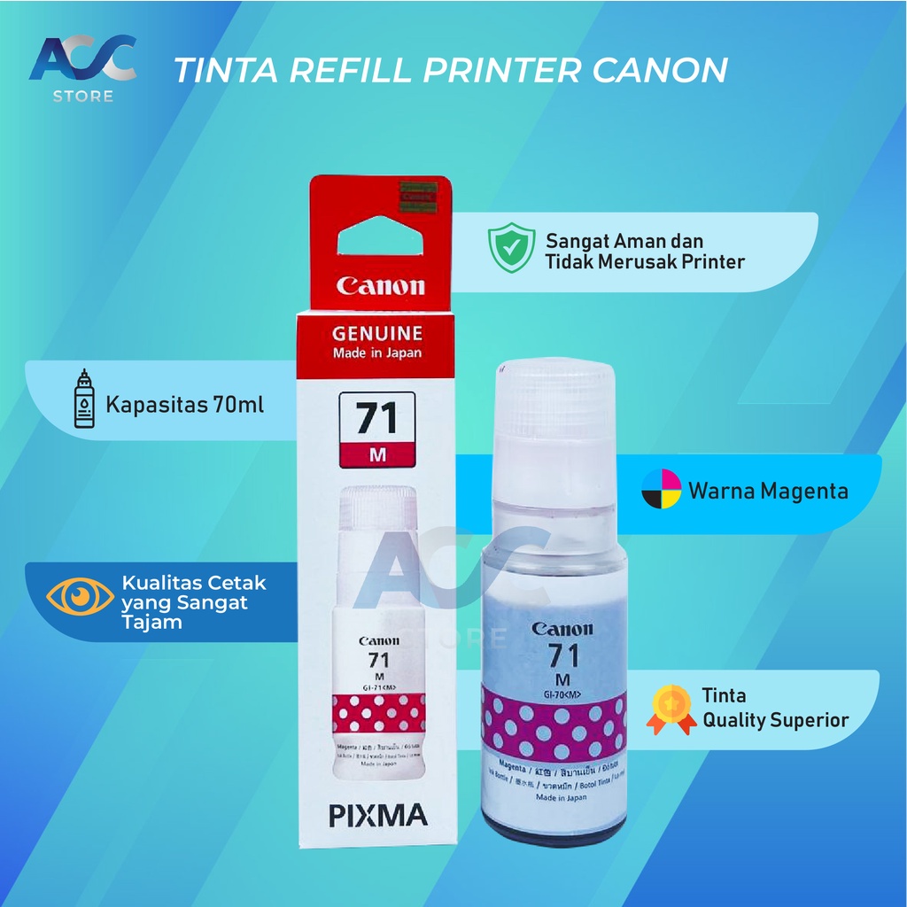 1 SET 4 PCS Tinta Canon Gi 71 Isi Ulang Printer G2020 G2021 G2060 G3020 G3021 G1020