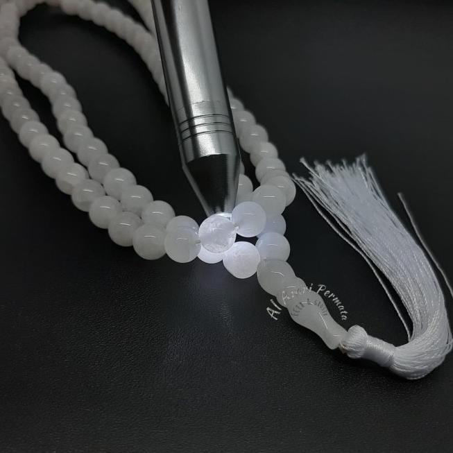 Tasbih Batu Giok Putih Asli 99 Butir - White Jade Original